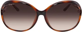 Ferragamo Brown Gradient Oval Sunglasses SF770SA 214 61