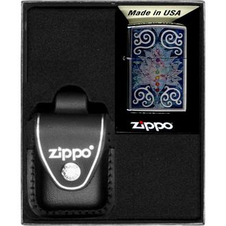 OEM Encendedor Zippo Con Dise&ntilde;o De Flor De Loto, Set De Regalo N.&ordm; 3