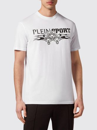 Plein Sport T-shirt slim fit in cotone con logo Hexagon a contrasto