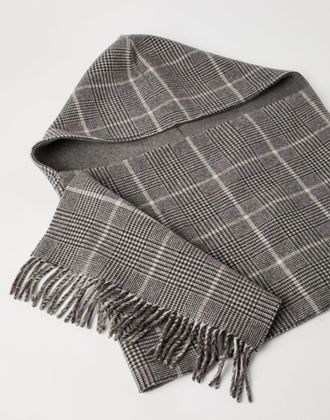 Brunello Cucinelli Hoodie Scarf In Cashmere Double-Face