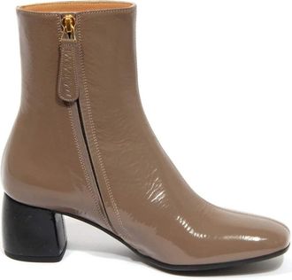 Maliparmi Vintage Effect Enkellaarsjes - Dames - Laarzen met Hak - Bruin - 38 EU - Leer - Schoenen