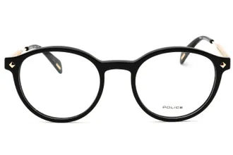 Police VPLG27M Round Acetate Eyeglasses - Black