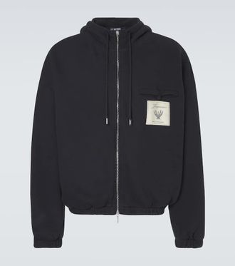 Jacquemus Torneo cotton fleece zip-up hoodie