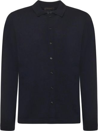 Zanone Blauw Overhemd Camicia Stijlvol Model - Heren - Casual Overhemden - Blauw - XL - Wol - Overhemden