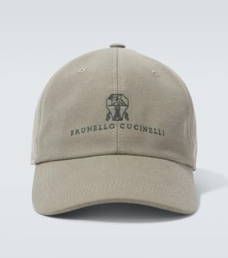 Brunello Cucinelli Logo embroidered gabardine baseball cap