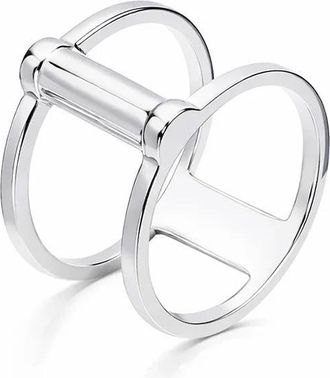 Gold & Honey Womens Double Band Ring In Silver