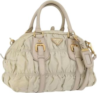 Prada Pre-owned Handbags, female, Beige, Size: ONE SIZE Pre-owned Vintage Nylon Handbag