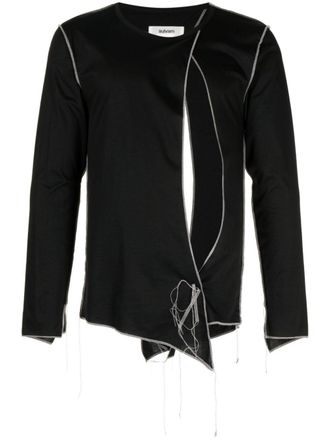 Sulvam T-shirt met uitgesneden detail - Zwart