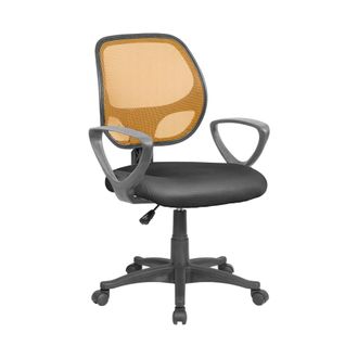 Serena Serena - Silla De Oficina Geraldton, Silla Operativa De Malla Con Reposabrazos, Asiento De Oficina Ergon&oacute;mico, Cm 56x57h88/100, Negro Y Naranja