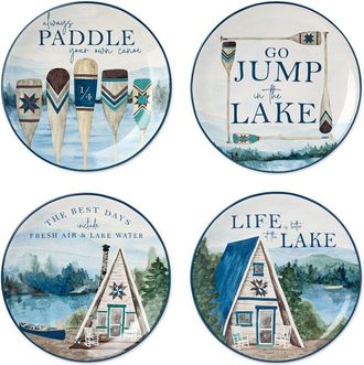 Certified International Wake At The Lake Set Of 4 Salad Plates
