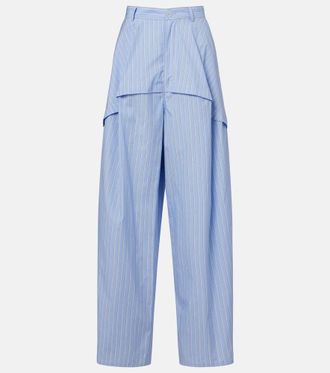 Loewe Paulas Ibiza striped cotton poplin wide-leg pants