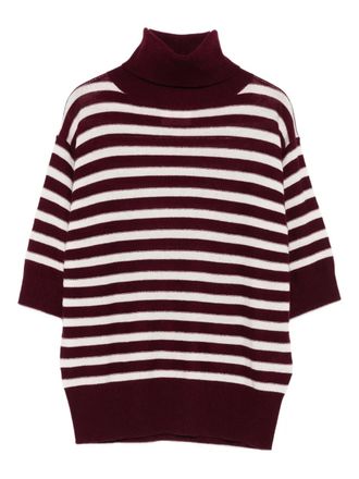 Allude striped turtleneck sweater - women - Virgin Wool/Cashmere - S - Red