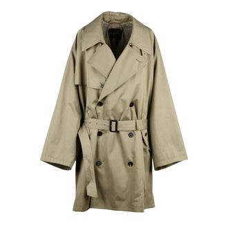 Balenciaga Trench - Dames - Mantels - Groen - Maat: XS Katoen