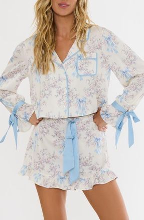 Beach Riot Aurora & Luna Heart Print Short Pajamas in Blissful Bows at Nordstrom, Size X-Small