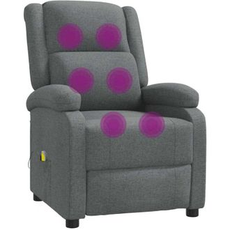 vidaXL Sill&oacute;n De Masaje De Tela Gris Oscuro Vidaxl