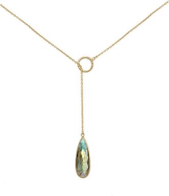 Liv Oliver 18K Plated 25.00 Ct. Tw. Labradorite Necklace