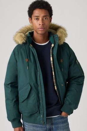 Levi's Puffer Sierra con capucha - Hombre - XL - Verde / Faded Pine Green