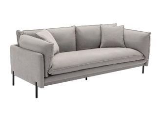 Vente-Unique Sof&aacute; de 3 plazas de tela gris CORFINO