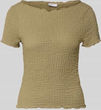 Noisy May Slim Fit T-Shirt mit Strukturmuster Modell Alora in Mud, Gr&ouml;&szlig;e XS