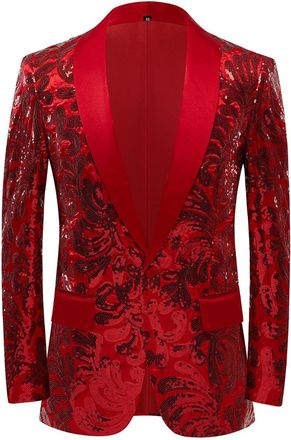 Generic Mens Sequin Jacket Green, Tuxedo Jackets For Men Uk Suit Jacket Solid Color Dinner Jacket Lapel Dress Jackets Party Costume Formal Jackets Stylish And