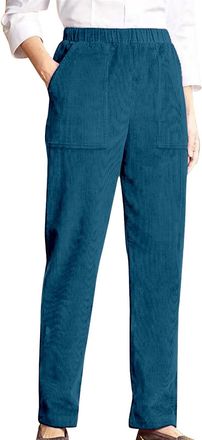 Generic Womens Corduroy Trousers Vintage High Waisted Straight Leg Cord Pants Casual Relax Fit Full Length Corduroy Trousers Winter Plus Size Lounge Pants wit