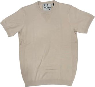 John Richmond Sweater Maldi - Heren - T-shirts - Beige - XL - Katoen - Tops