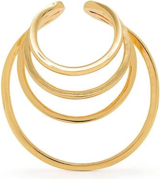 Federica Tosi Gouden Cirkel Oor Manchet - Dames - Oorbellen - Geel - ONE Size - Accessoires