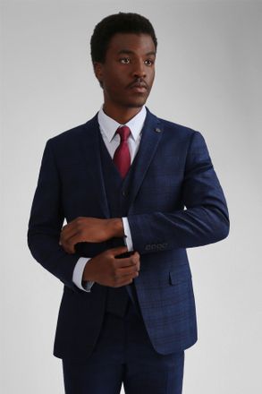 Ted Baker Mens Long Sleeve Slim Fit Suit Jacket in Navy Nylon - Size 38 (Chest)