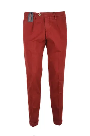 Filetto Pantalone Italiano Red Trousers With Modern Fit And Tailored Details