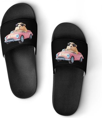 Generic Capybara Driving Car Unisex Beach Slippers & Pool Slides Anti-Slip House Shoes for Home Outdoor