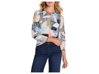 Nic+Zoe Set Sail Sweater Womens Clothing Blue : MD, Cotton/Nylon