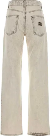 Miu Miu Womens Ivory Denim Jeans White Cotton