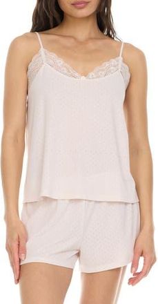 Flora Nikrooz Brittany Short Pointelle Knit Pajamas in Beige at Nordstrom Rack, Size X-Large