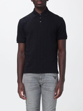 Emporio Armani Polo in cotone piquet con logo all over