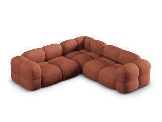 Cosmopolitan Design Sof&aacute; esquinero sim&eacute;trico 4 plazas tejido estructural coral
