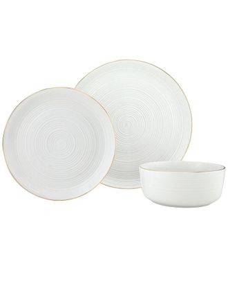 Godinger Linear Porcelain 12Pc Dinnerware Set