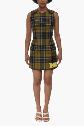Off-white SEASONAL Minidress Foderato BULLET con Motivo Tartan Off-White