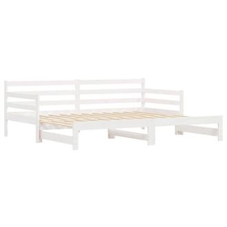 Berkfield Home Beautiful Daybed with Trundle White 90x200 cm Solid Wood Pine
