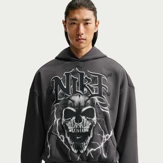 Nike Mens Standard Issue Brushed Pullover Basketball Hoodie in Grey | IM6346-060