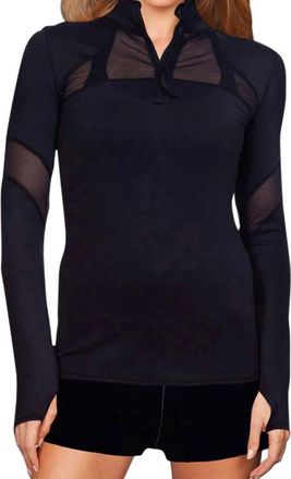 TLF Apparel Headline Mesh Panel Route Long Sleeve Top In Black
