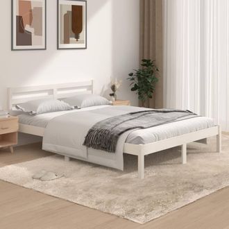 Berkfield Home Bed Frame Solid Wood Pine 135x190 cm Double White