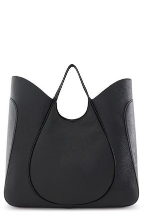 Behno Katrina Wave Pebbled Leather Tote in Black at Nordstrom