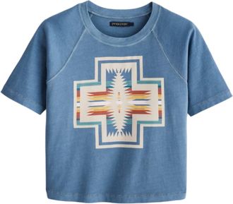 Pendleton Womens Deschutes Harding Embroidered Top In Blue