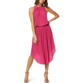 Ramy Brook Audrey Smocked Waist Sleeveless Midi Dress in Pink Tulip at Nordstrom, Size X-Small