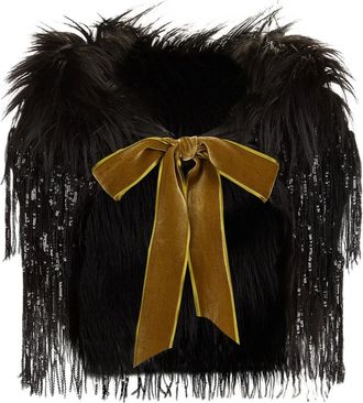 Nina Ricci faux-fur stole - women - Viscose/Acrylic - One Size - Black