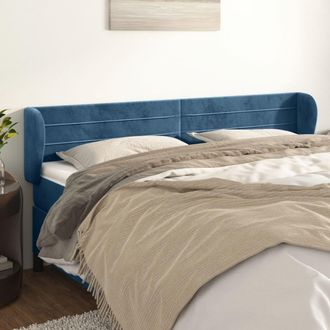 vidaXL Cabecero De Terciopelo Azul Oscuro 163x23x78/88 Cm Vidaxl