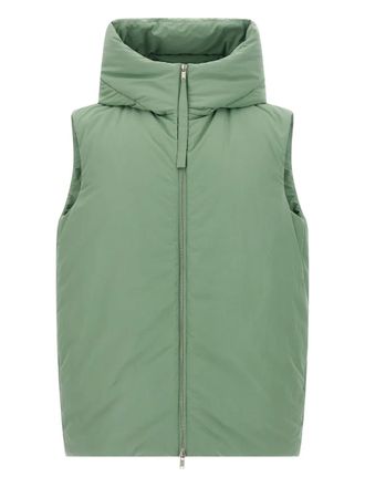 Jil Sander 160 hooded padded gilet - men - Leather/Recycled Polyester/Goose Down - M - Green