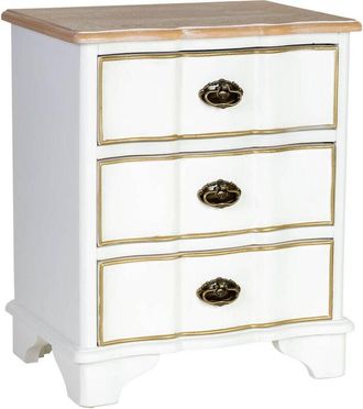 Wanderlust Deco Mesita De Noche De Madera Blanca 50x35x60h Cm