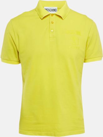 Moschino Couture Yellow Cotton Pique Polo T-Shirt
