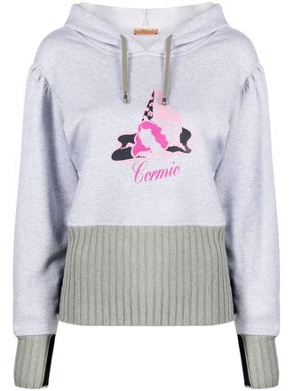 Cormio Michelle graphic-print cotton hoodie - Grey